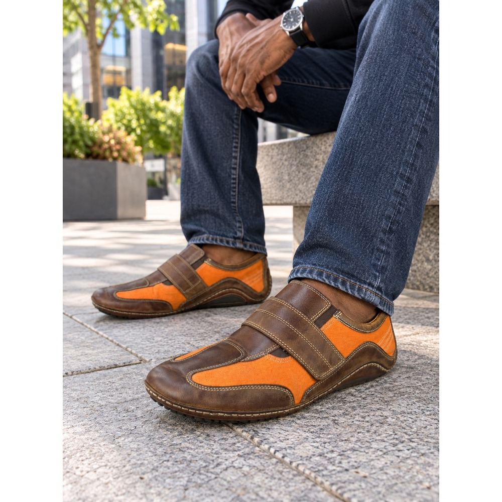 Cole Haan Air Infinity Strap Shoes Mens 10M Brown Orange Leather Nike Air